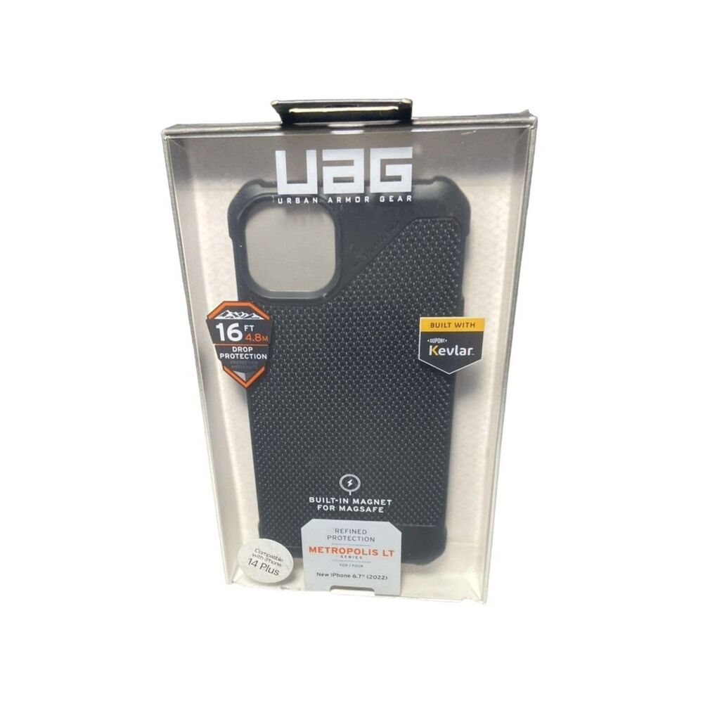 UAG Metropolis Rugged iPhone 14 Plus MagSafe Case Black Protective Cover NEW